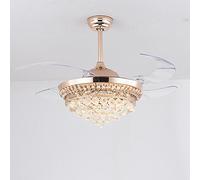 MEVZHH Ceilifans Withps,Led Stealth Fan Light 42 inch European Style Crystal Liviroom Bedroom Diniroom Ceilifan Light