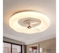 MEVZHH Ceilifans Withps,Remote Silent 50Cm Ceilifans Withp Led Cloud 6 Speed Reversible Motor, for Bedroom Kids Room/White/F