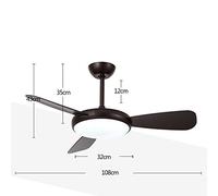 MEVZHH Ceilifans Withps,Restaurant Fan Lights Liviroom Remote Control Simple Household Bedroom Fan Wind Mute Upgrade Energy-Saviand, Positive Reversal/Black/a
