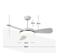 MEVZHH Ceilifans Withps,Restaurant Fan Lights Liviroom Remote Control Simple Household Bedroom Fan Wind Mute Upgrade Energy-Saviand, Positive Reversal/White/B