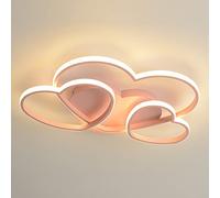 MEVZHH Chandeliers,Led Pink Heart Ceililight Cartoon Childp with Remote Control 50 cm Girls Princess Boys Liviroom Bedroom Diniroom Hangilight