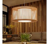 MEVZHH Chandeliers,Light E27 - Industrial Hangingp 50Cm Round Sceililight for Restaurant Liviroom Bedroom C- Natural Weaving