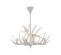 MEVZHH Chandeliers,Light Retro Industrial Ceililights Resin E14 Height Adjustable Hangingp Country Style Crestaurant Corridor Bedroom Decoration/White/4 Lights
