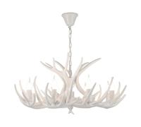MEVZHH Chandeliers,Light Retro Industrial Ceililights Resin E14 Height Adjustable Hangingp Country Style Crestaurant Corridor Bedroom Decoration/White/8 Lights