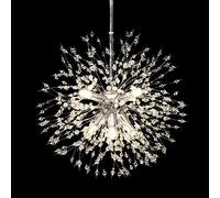 MEVZHH Chandeliers,Modern Crystal Chrome Dandelion Firework Light 8-Light Ceilingp for Diniroom Bedroom Kitchen & Liviroom 17.5 inch Diameter