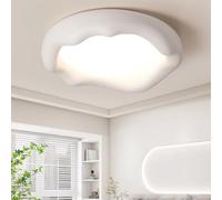 MEVZHH Chandeliers,Modern Led Simple Ceililight Wabi-Sabi Fmount Ceilingp Polyethyleneimitation Cement Japanese Style Home Decoration Lightifor Bedroom Liviroom Kitchen Island/White/45Cm