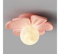 MEVZHH Chandeliers,Modern Moon Hallway Lightifixturesceilingp Nordic Resin Semi Fmount Ceililights, 7.8 inch Cream Style Mount Fceililight G9 Close to Ceililights/Pink Color