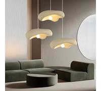 MEVZHH Chandeliers,Wabi-Sabi 3-Light Elegant Hangingpp in Cloud Sheight-Adjustable Modern Dinitable of with E27 for Diniroom Liviroom Bedroom Bar/A-Beige