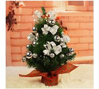 MEVZHH Christmas Tree Artificial Christmas Tree Includeden Bow Decoration and Cloth Bbase Great for Tabletop or Desk (Yellow, Red, Silver)/B