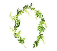 MEVZHH Christmas Wreaths for Front Door 1. 85M Wisteria Artificial Flowers,Vine Garland Warch Decor Fake Plant Silk Leaf Hangivines for Home Garden Decor, 5 Colwreaths/B