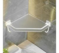 MEVZHH Corner Shower Shelf - Waterproof Wall for Bathroom Vanity & Kitchen - Versatile Corner Storage Solution Space Savishelves for Easy Access/Blanc/2