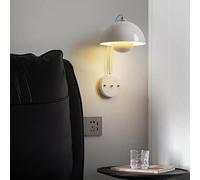 MEVZHH E27 Indoor Wall Light with Remote Control Wallp Modern Metal Bedsidep 3000K/4500K/6000K Iron Sconce for Liviroom Bedroom/White