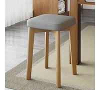 MEVZHH Farmhouse Style Wooden Bar Stools Soft Cushions Stackable Elegant Backless for Kitchen Islands Inches/Grey2/31 * 31 * 45Cm(12 * 12 * 18")