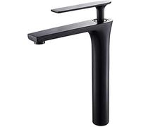 MEVZHH Faucet Basin Faucet Waterfall Hot and Cold Sink Tap Mixer Black Single Hole Handle Bathroom Home Hotel Modern Kitchen Black