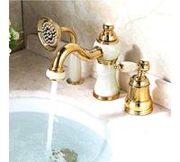 MEVZHH Faucet Bathtub Faucet Brassd Deck Bathroom Sink Faucet Set 3 Pcs Ceramic Diamond Handheld Shower Washroom Basin Kitchen Tap