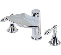 MEVZHH Faucet Brass Bathroom Modern 3 Pcs Bathtub Faucet Waterfall Bathroom Chrome Water Tap Basin Sinks Mixers Taps