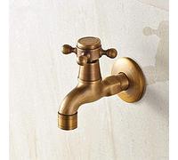 MEVZHH Faucet Tap on Total Brass Antbrass Double with Washingfaucet Bathroom Corner Faucet Garden Outdoor Faucet Kitchen Tap