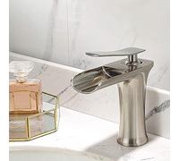 MEVZHH Faucets,Bathroom Faucet,Stunniwaterfall Bathroom Sink Monoblock Mixer Faucet Chrome,Suitable for. Kitchen, Bathroom, Hotel Bathroom/Chrome/Height: 17Cm Present