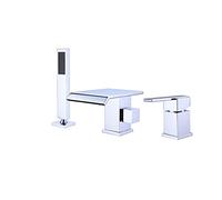 MEVZHH Faucets,Shower Mixer Tap 3 Hole Shower Head for Bath Taps Waterfall Shower Bathroom Taps Bath Shower Mixer Chrome-B (Chrome)