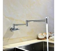 MEVZHH Faucets,Taps for Kitchen Pot Filler Wall Mounted,Iversal Cold Water Tap Double-Handle 360 Rotatimulti-Function, Kitchen Faucet Kitchen Sinks/Chrome