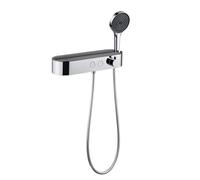 MEVZHH Faucets,Wall Mounted Bath Taps with Shower Attachment 5 Mode Waterfall Mixer Taps for Bath Single Lever,White/Chrome Plated