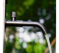 MEVZHH Faucets,Wall Mounted Bathroom Taps Black Cold Water Countertop Basin Tap 360° Rotating,Black