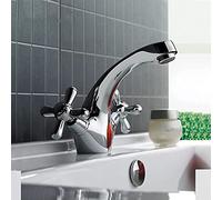MEVZHH Faucets,Water-Tap On-Stage Faucet Basin Faucets Bathroom Basin Faucet Mixer Toilet Faucet Double Handle Bath Tap Hot and Cold Water Mixer Control