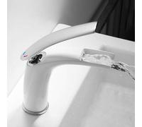 MEVZHH Faucets,Water-Taps,Faucet Waterfall All Bronze Above Counter Basin Faucet Taps Wash Your Face Basin Bathroom Cabinet Water-Tap Bathroom Nordic White Single Hole Single Handle Faucet/16Cm