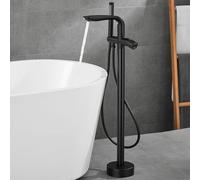 MEVZHH Faucetsstanditaps for Bath Floor Mounted Single Handle 2 Mode Bath Mixer Taps for Standibath,Chrome/Black