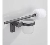 MEVZHH Floatibathroom Shelf Caddy Set - Multifunctional Gunmetal Gray Aluminum Towel Rail Toothbrush & Paper - Stylish Rustproof Shower for Space-Savistorage