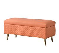 MEVZHH Footstool Metal Foot Cover Pu Leather Top Sponge Cushion Extra Seatiin The Liviroom Shoe Changistool at Entrance/Orae