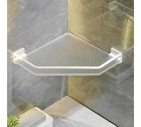 MEVZHH Gold Waterproof Shower Corner Caddy Wall Mounted Corner Shelves Nizer for Bathroom Vanity & Kitchen Stylish Shower Rack for Space Savistorage (Set of 2)/White/1