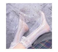 MEVZHH Japanese Soft Sister Sweet Cute Lace Calf Leg Socks Girls Studentheap Heap Socks Kawaii Mid Tube Lovisocks/White/Size