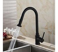 MEVZHH Kitchen Faucets,Faucet Quartz Black and Tan Rotatifaucet in The Kitchen European Basins Anthot and Cold Water Tap