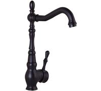 MEVZHH Kitchen Tap Faucet Retro Bathroom 360 Swivel Black Faucet Basin Sink Single Handle Kitchen Faucet Blacked Cold Hot Mixer Water Tap