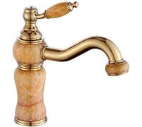 MEVZHH Kitchen Tap Faucet Taps Kitchen Faucet Bathroom Faucet All Antfaucet Bathroom European Style Retroden Jade Hot and Cold Water Tap