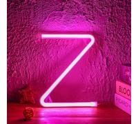 MEVZHH Led DIY Neon Light 0-9 Light up Numbers 26 Alphabet Neonp Battery/USB Powered,P Wall Decoration, Number/Letter Illuminated Sign Neon Lights/Pink/Z