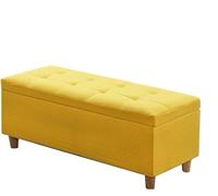 MEVZHH Linen Fabric Ottoman Footstool Shoes Changitea Table Low Stool Sofa Stoolall Stool Household Stool Bed End Stool Wood Foot/Yellow/1D * 1W * 1H cm