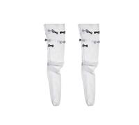 MEVZHH Lolita Black White Cute Bowknot Socks Milk Silk Super Fairy Heap Heap Socks Kawaii Princess Fashion Thin Short Socks Cosplay/White/Size