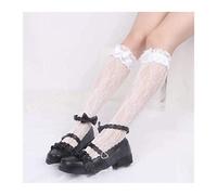 MEVZHH Lolita Japanese Sweet Bowknot Lace Socks Heap Heap Socks Mid Tube Socks Women Cute Calf Leg Socks Color Kawaii Stockings/White/Size