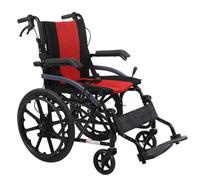 MEVZHH Manual Self Propel Household Mobile Portable Wheelchair with Foldiframe Portable Transit Travel Chair Mobility Aid for Physically Impaired and Elderly Users