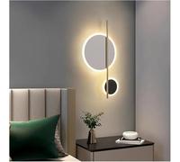MEVZHH Modern Wallp Round Bedside Light Indoor Led Wall Background Derolight Compatible with Liviroom Bedroom Stairp Bedrooms,P/Warm White/12 * 51Cm
