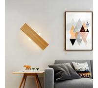 MEVZHH Modern Wooden Rotati360° Wallp Wood Indoor up & Down Led-Wall Light 3-Colour Adjustable Bedside Wallp for Bedroom Liviroom Corridbathroom Nordic Diy/32Cm