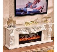 MEVZHH Portable Fireplace Electric Firebox Burner Fireplace Set Chimneypiece Wooden Mantel with Artificial Led Optical Flame Decoration Electric Fireplace/White with Heater