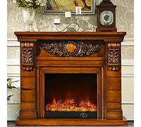 MEVZHH Portable Fireplace Electric Fireplace Insert Firebox Burner Fireplace Set Wooden Mantel Liviroom Chimney Artificial Optical Flame Electric Fireplace/Brown with Heater