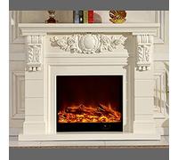 MEVZHH Portable Fireplace Electric Fireplace Insert Firebox Burner Fireplace Set Wooden Mantel Liviroom Chimney Artificial Optical Flame Electric Fireplace/White Without Heater