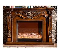 MEVZHH Portable Fireplace Electric Fireplace Insert Firebox Burner Fireplace Set Wooden Mantel with Artificial Led Optical Flame Decoration Chimney Electric Fireplace/Brown Without Heater