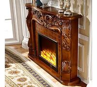 MEVZHH Portable Fireplace Electric Insert Firebox Fireplace Set Wooden Mantel Liviroom Heater Led Optical Artificial Flame Electric Fireplace/White with Heater