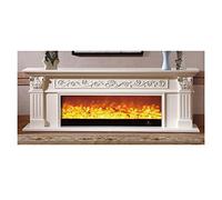 MEVZHH Portable Fireplace Liviroom Decoratiwarmifireplace Wooden Mantel W200Cm Electric Firebox Insert Led Optical Artificial Flame Electric Fireplace/White Without Heater