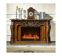 MEVZHH Portable Fireplace Wood Fireplace Liviroom Decoratiwarmifireplace Mantel Electric Insert Firebox Led Optical Artificial Flame Electric Fireplace/Brown Without Heater